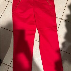 Michael Kors Red Pants with Gold Button